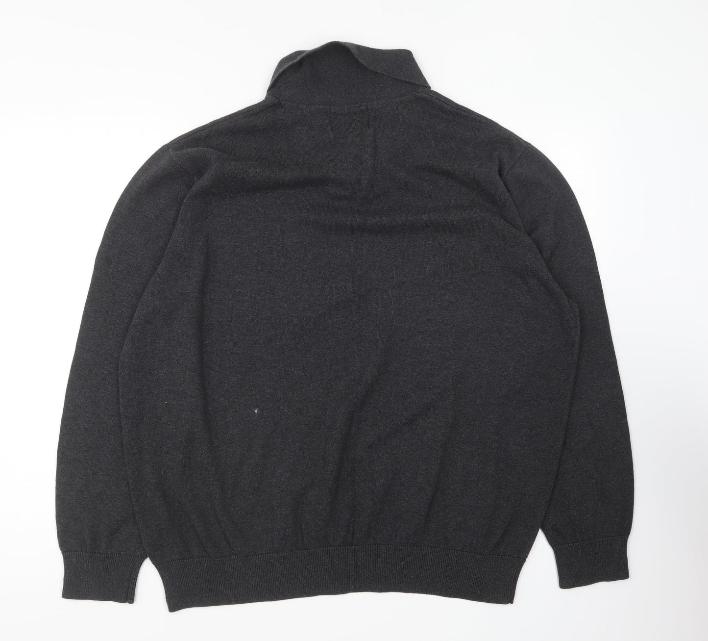 Burton Mens Grey Collared Acrylic Pullover Jumper Size 2XL