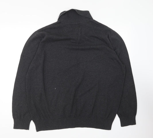 Burton Mens Grey Collared Acrylic Pullover Jumper Size 2XL