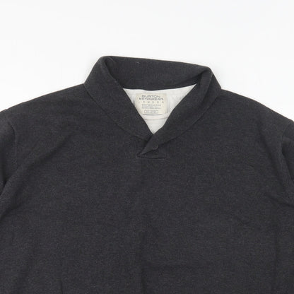 Burton Mens Grey Collared Acrylic Pullover Jumper Size 2XL