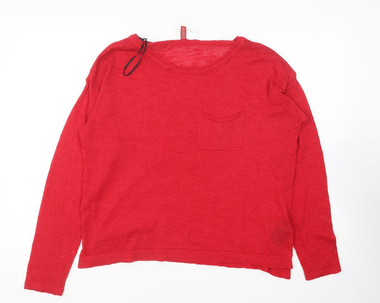 Womens UK Size M H&M Red Pullover Jumper