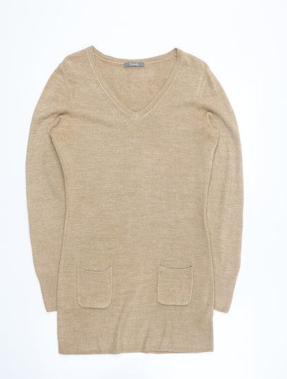 Womens UK Size 10 South Brown Pullover Jumper
