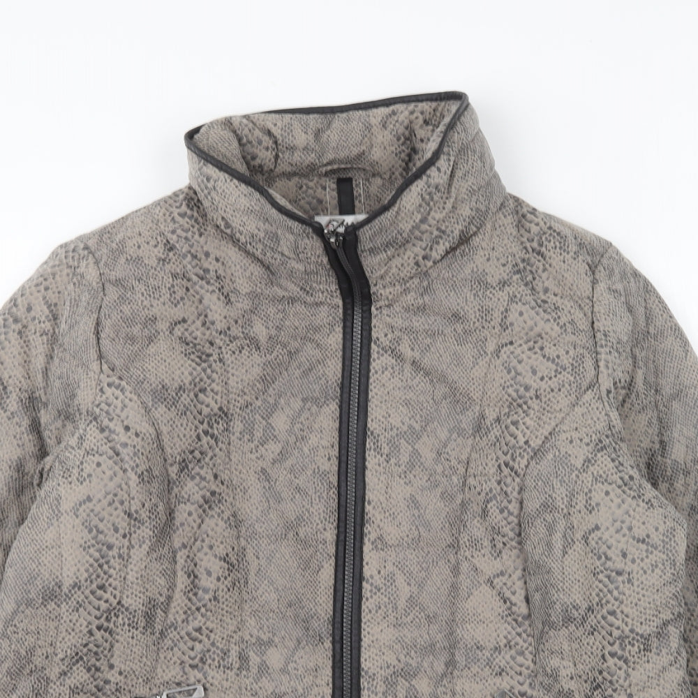 Damart Womens Grey Animal Print Jacket Zip