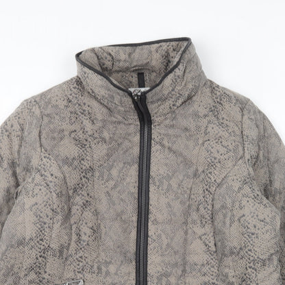 Damart Womens Grey Animal Print Jacket Zip