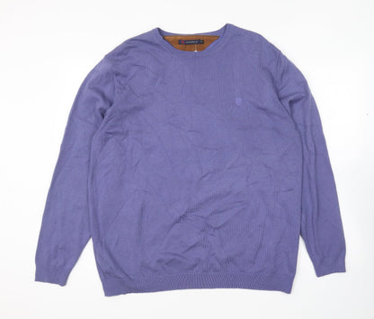 Peter Montana Womens Purple Round Neck Nylon Pullover Jumper Size 2XL