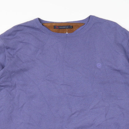 Peter Montana Womens Purple Round Neck Nylon Pullover Jumper Size 2XL