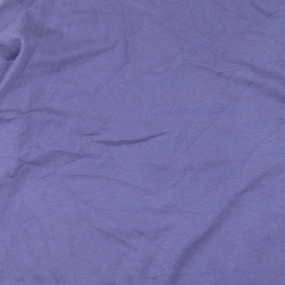 Peter Montana Womens Purple Round Neck Nylon Pullover Jumper Size 2XL