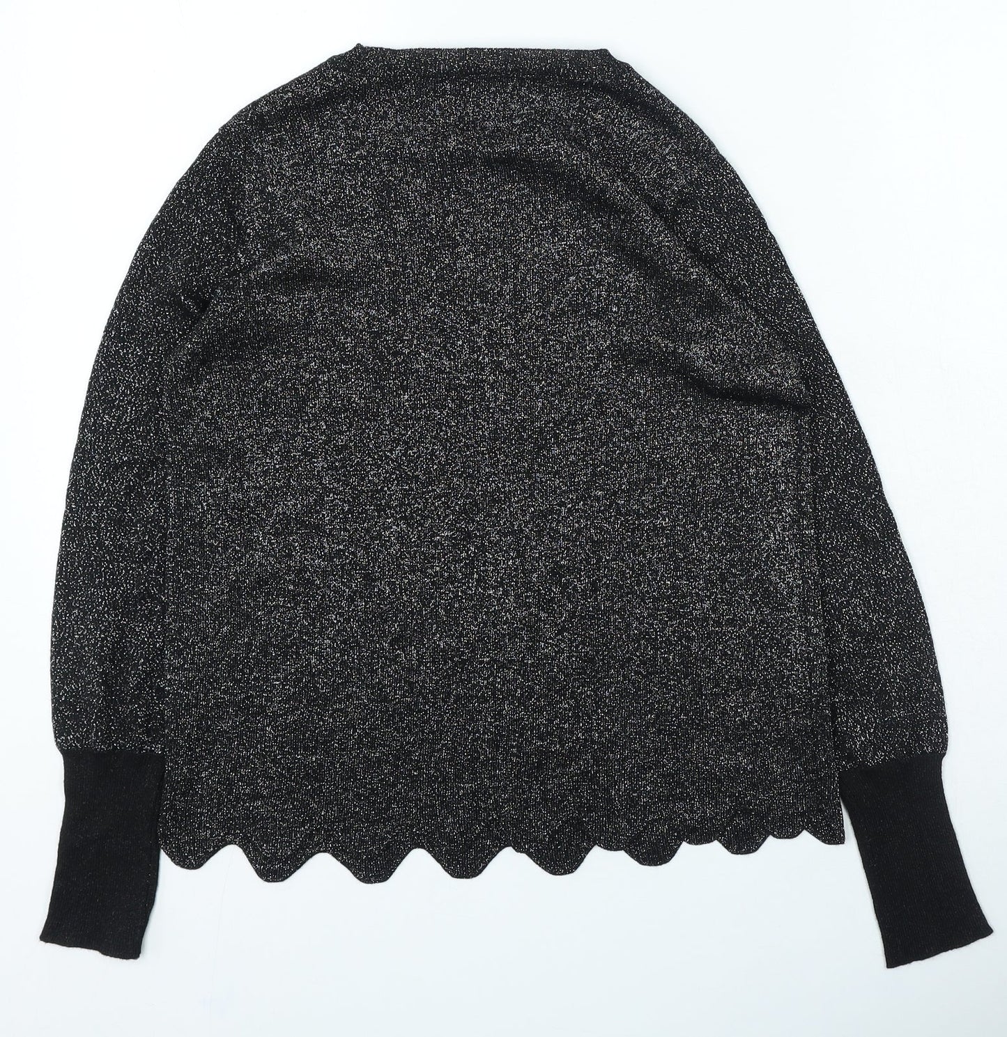 TU Womens Silver Round Neck Viscose Pullover Jumper Size 12