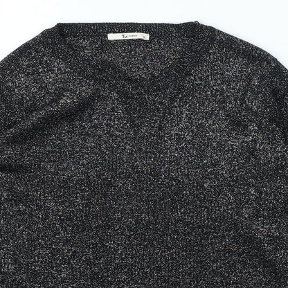 TU Womens Silver Round Neck Viscose Pullover Jumper Size 12