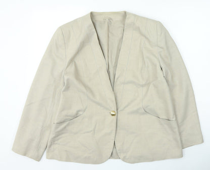 essence Womens Beige Jacket Size 18 Button