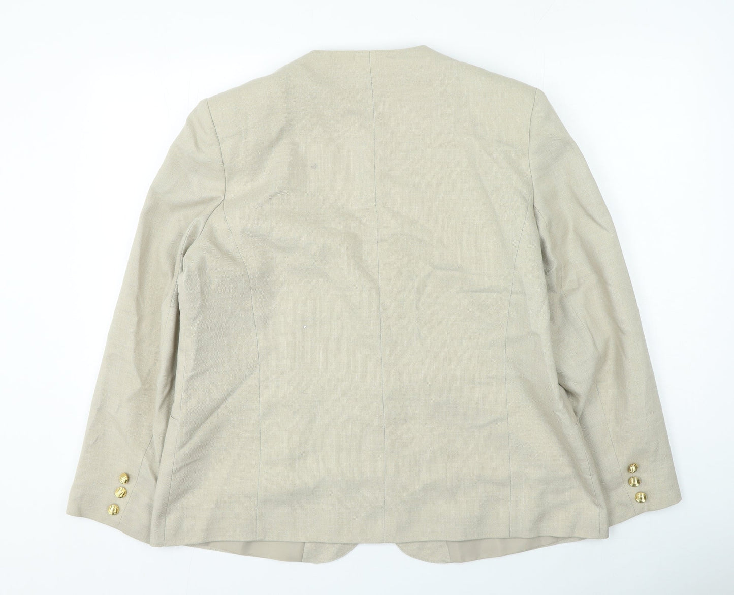 essence Womens Beige Jacket Size 18 Button