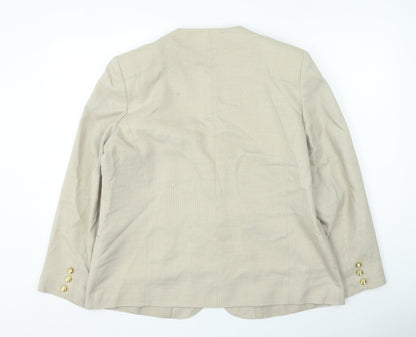essence Womens Beige Jacket Size 18 Button