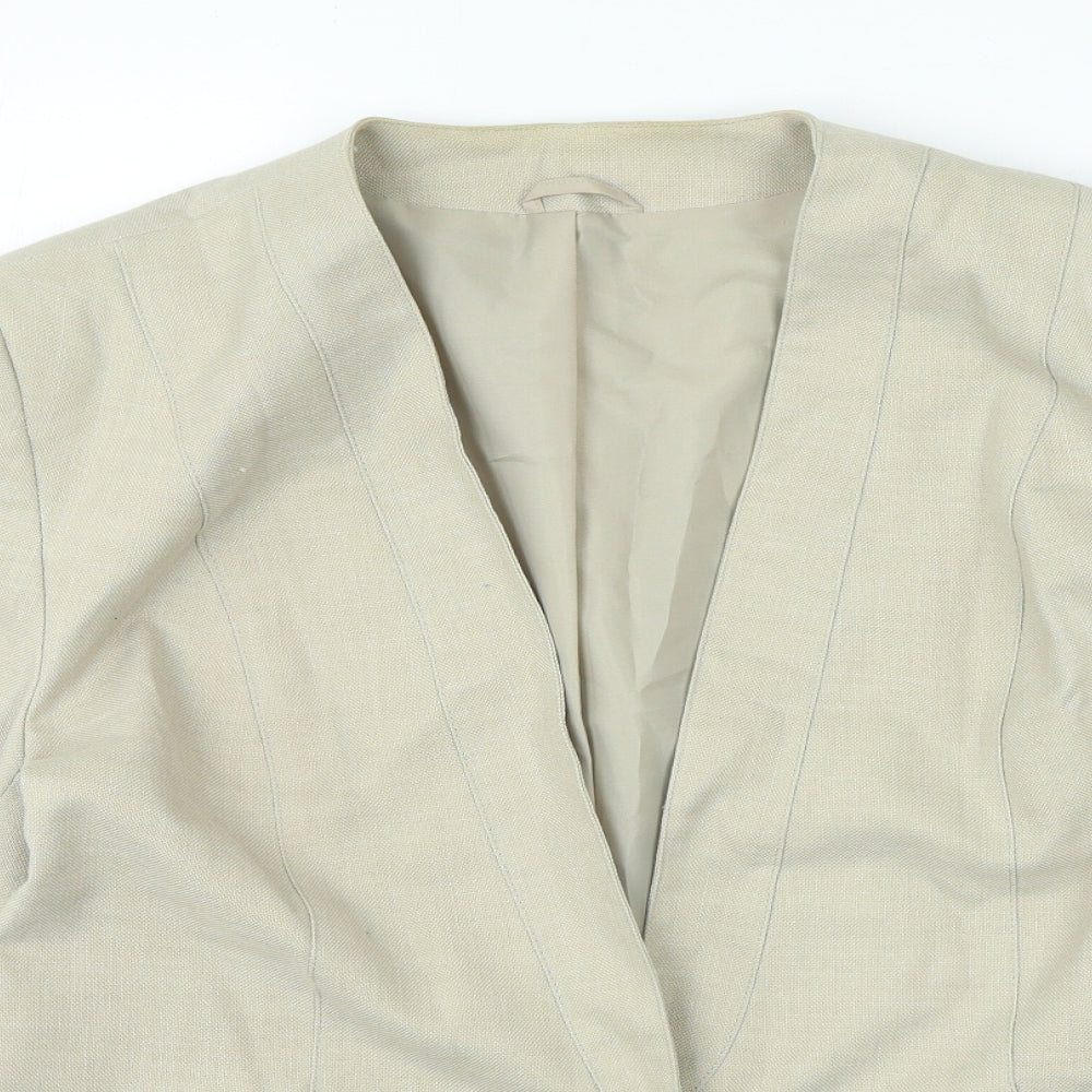 essence Womens Beige Jacket Size 18 Button