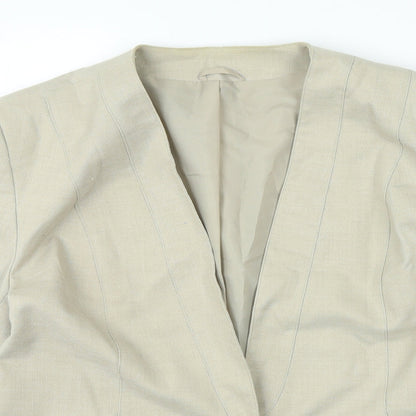 essence Womens Beige Jacket Size 18 Button