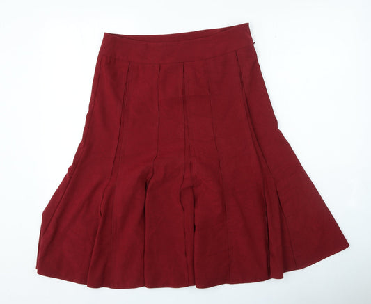 BHS Womens Red Polyester Trumpet Skirt Size 30 Zip