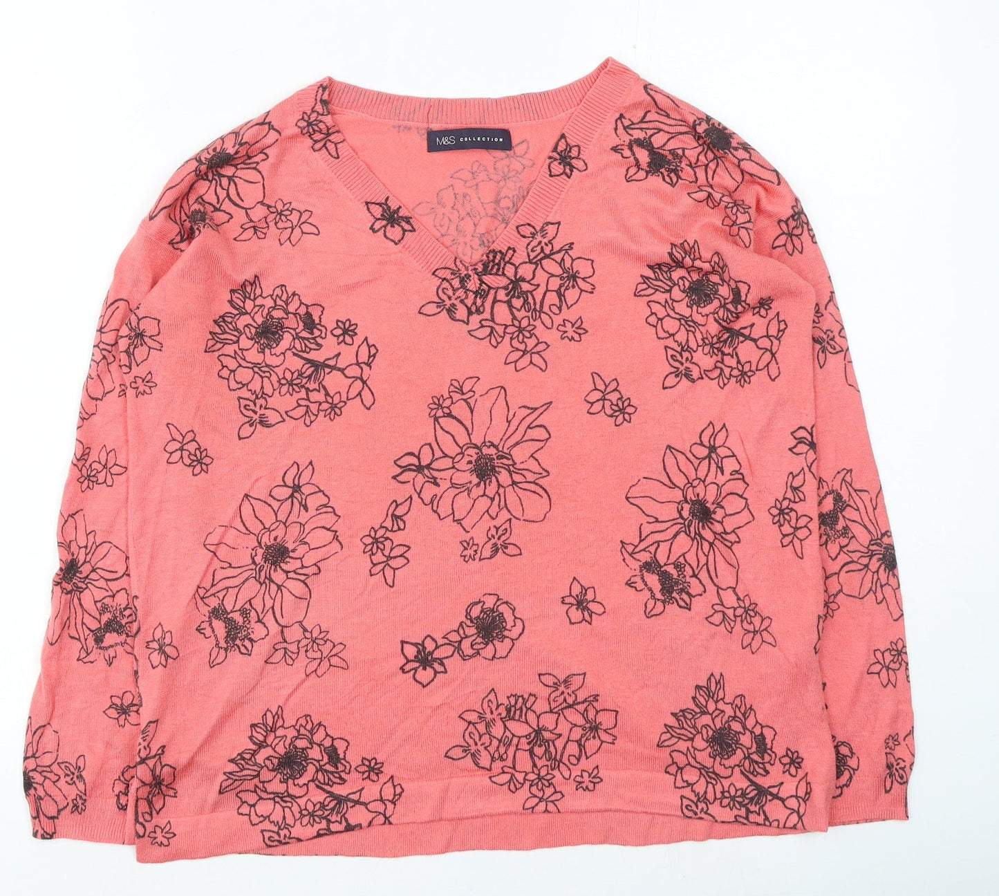 Womens UK Size S Marks and Spencer Pink Pullover Jumper