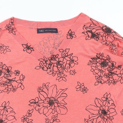 Womens UK Size S Marks and Spencer Pink Pullover Jumper