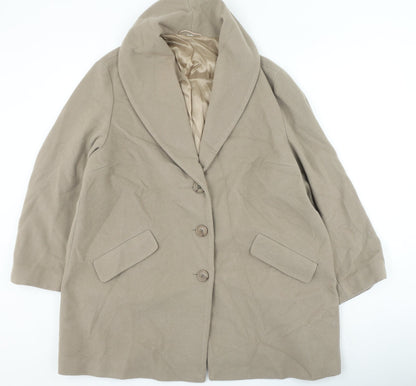 Womens UK Size L Preworn Beige Overcoat
