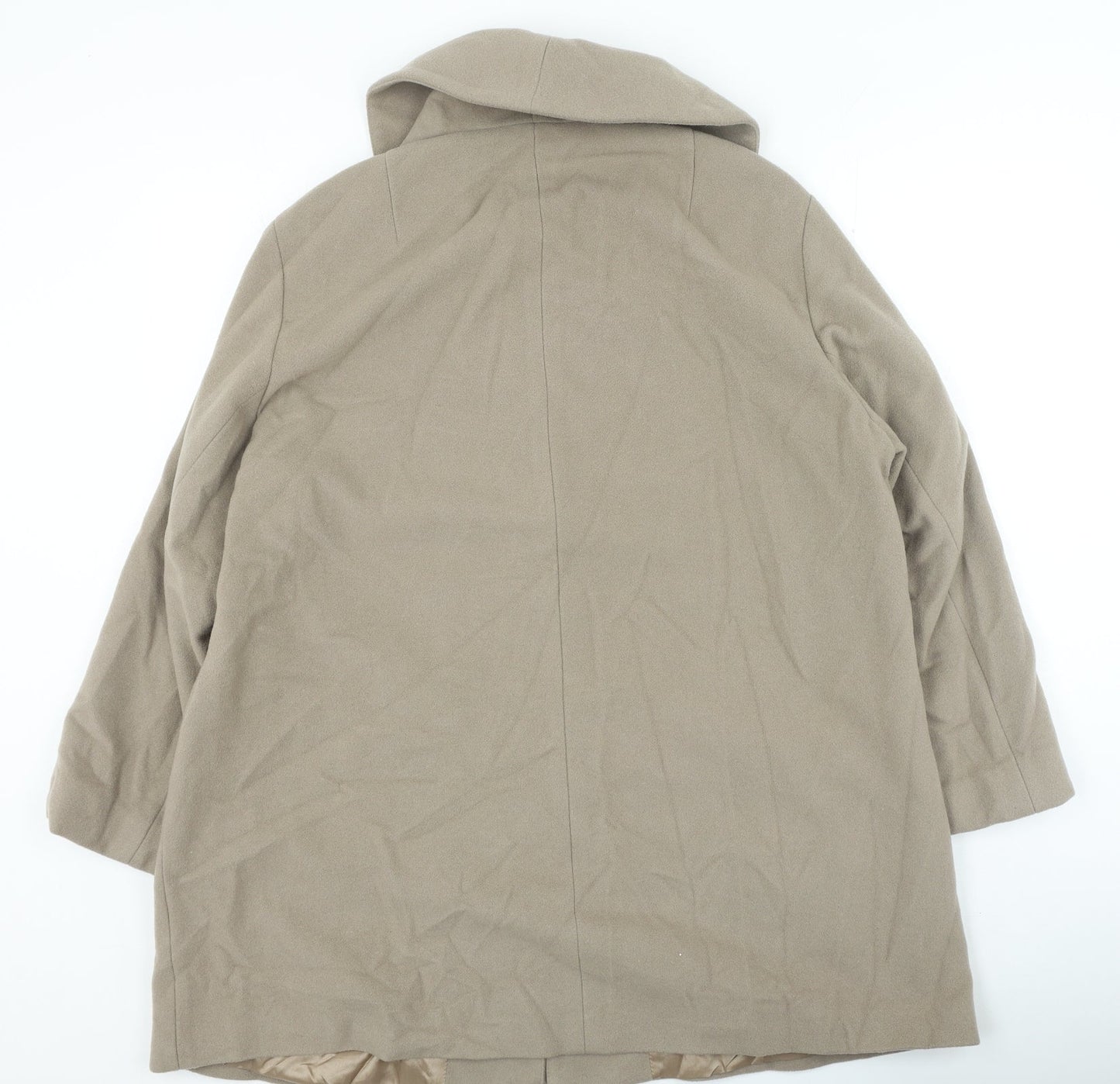 Womens UK Size L Preworn Beige Overcoat