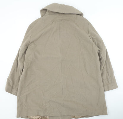 Womens UK Size L Preworn Beige Overcoat