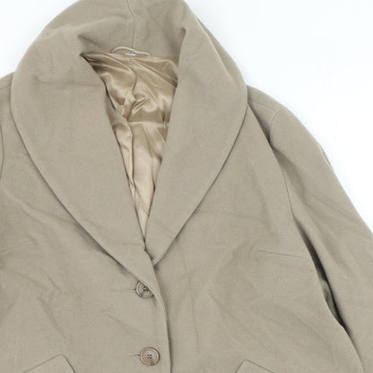 Womens UK Size L Preworn Beige Overcoat
