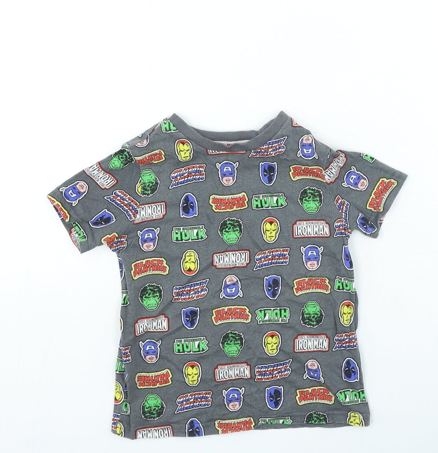 George Boys Grey Cotton Basic Casual Size 2-3 Years Round Neck Pullover - Marvel