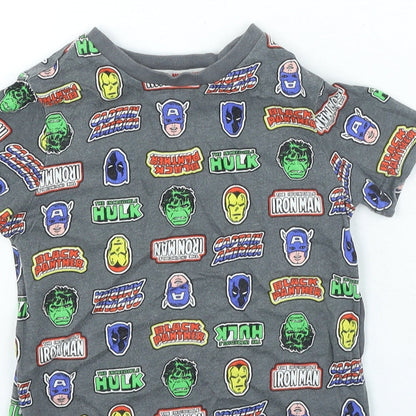 George Boys Grey Cotton Basic Casual Size 2-3 Years Round Neck Pullover - Marvel