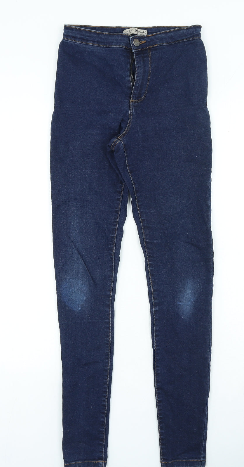 Denim & Co. Womens Blue Cotton Skinny Jeans Size 6 L27 in Regular Zip