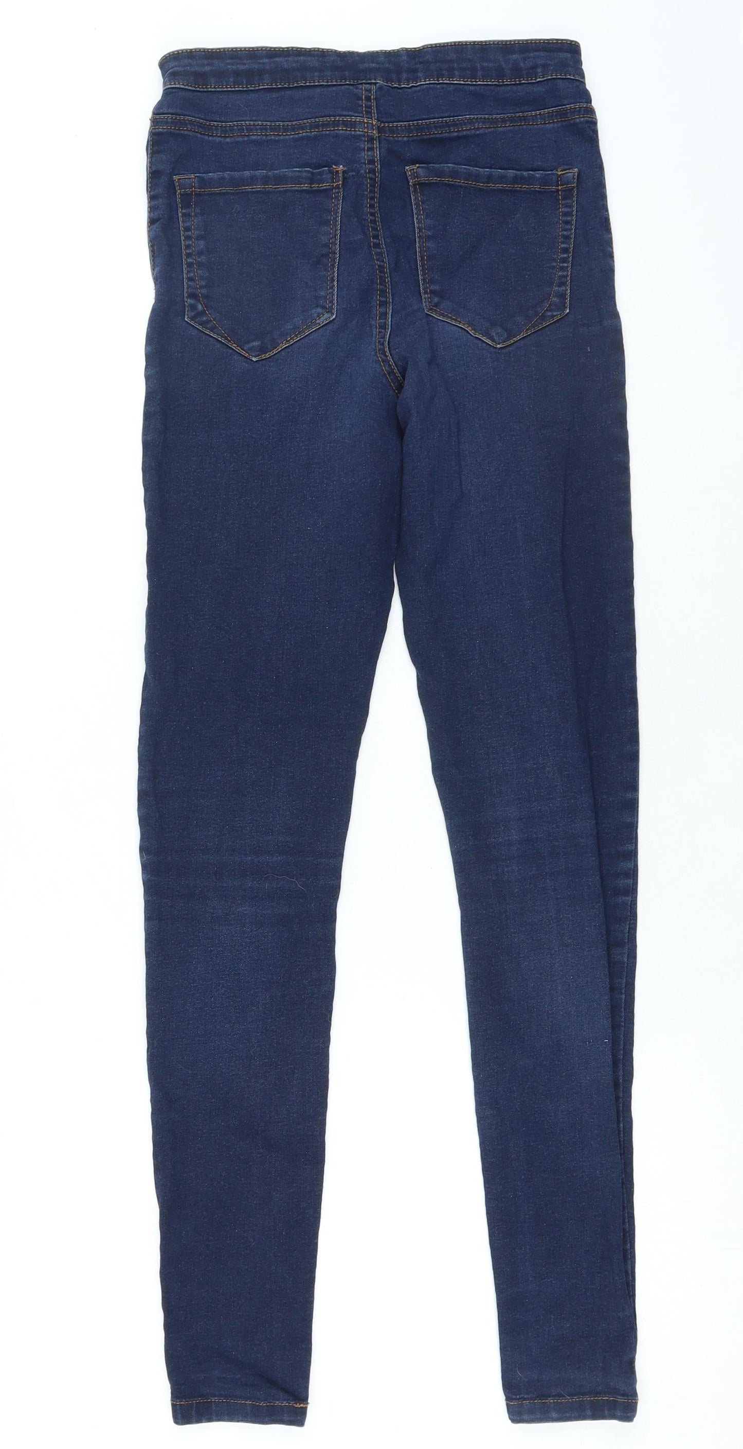 Denim & Co. Womens Blue Cotton Skinny Jeans Size 6 L27 in Regular Zip