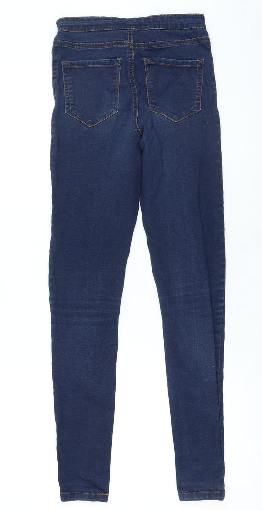 Denim & Co. Womens Blue Cotton Skinny Jeans Size 6 L27 in Regular Zip