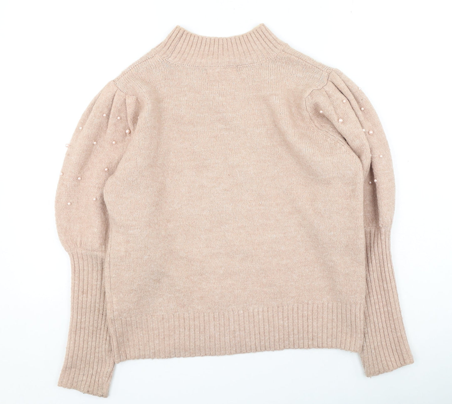 Primark Womens Pink High Neck Acrylic Pullover Jumper Size S