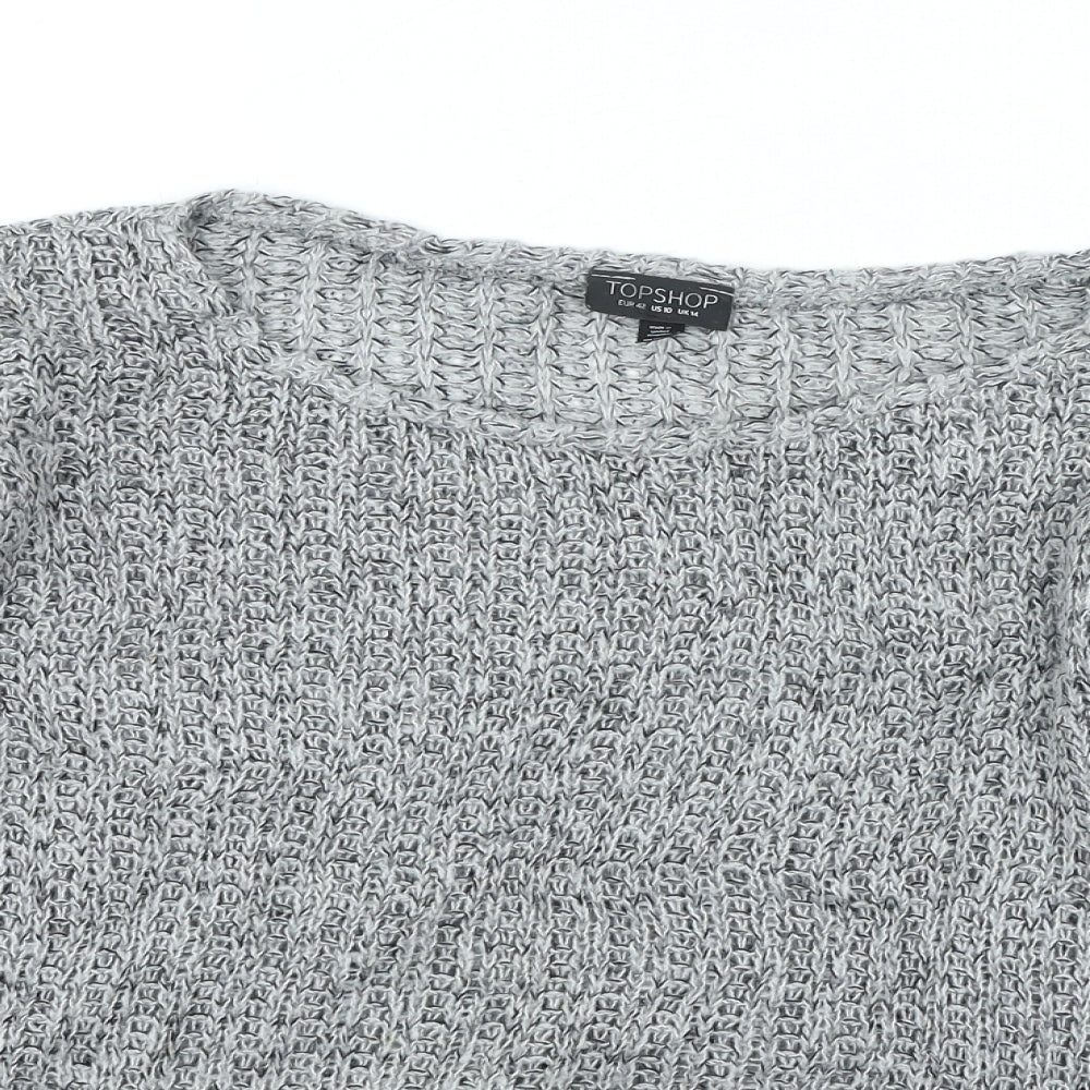 Womens UK Size 14 Topshop Grey Pullover Jumper