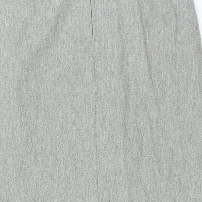 Preworn Womens Grey Polyester Straight & Pencil Skirt Size 34 in Zip