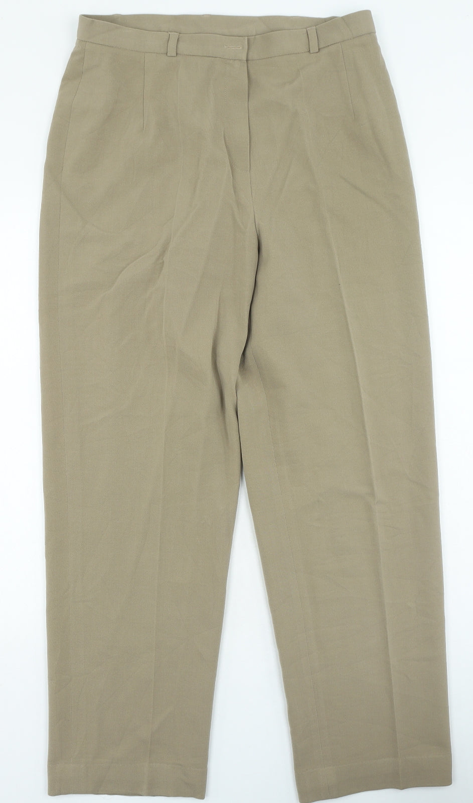 Country Casuals Womens Brown Polyester Trousers Size 14 L25 in Regular Zip