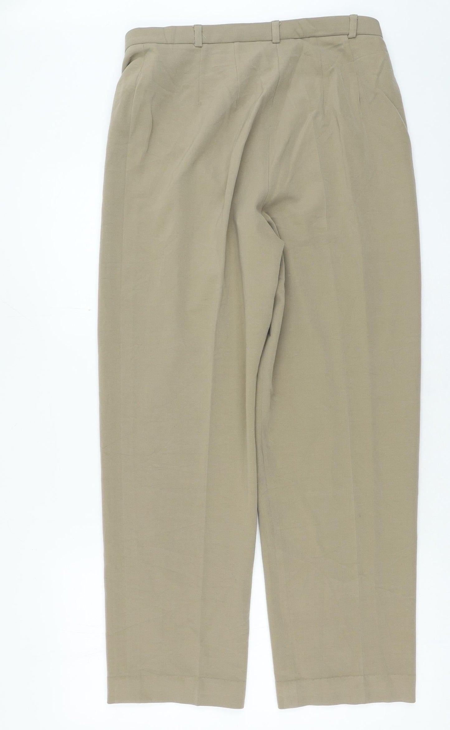 Country Casuals Womens Brown Polyester Trousers Size 14 L25 in Regular Zip