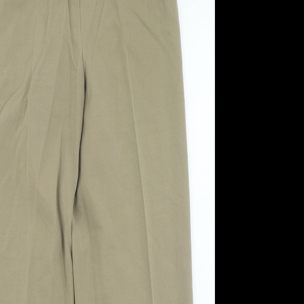 Country Casuals Womens Brown Polyester Trousers Size 14 L25 in Regular Zip