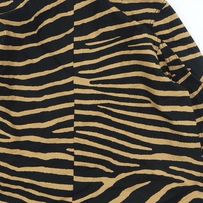 H&M Womens Brown Animal Print Jacket Size 8 Button
