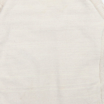 Matalan Girls White V-Neck Polyester Cardigan Jumper Size 12 Years Pullover