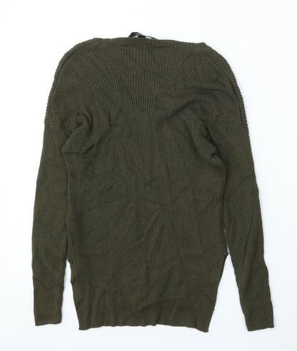 915 Generation Girls Green V-Neck Viscose Pullover Jumper Size 10-11 Years