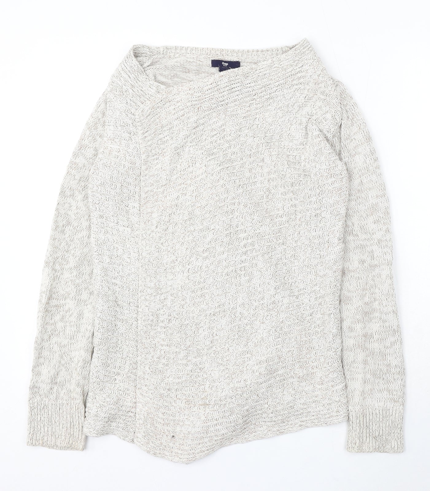 Gap Womens Beige Round Neck Cotton Wrap Jumper Size S
