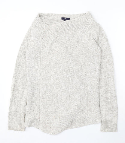 Gap Womens Beige Round Neck Cotton Wrap Jumper Size S