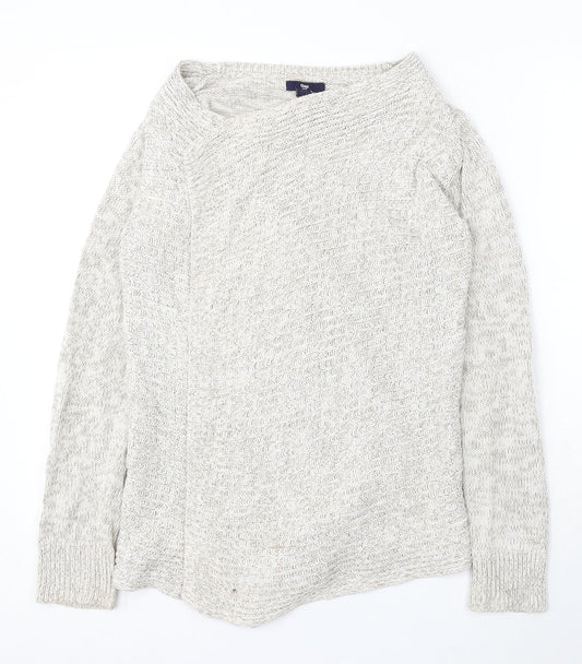 Gap Womens Beige Round Neck Cotton Wrap Jumper Size S