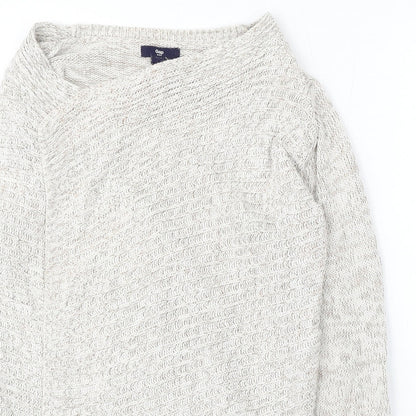 Gap Womens Beige Round Neck Cotton Wrap Jumper Size S