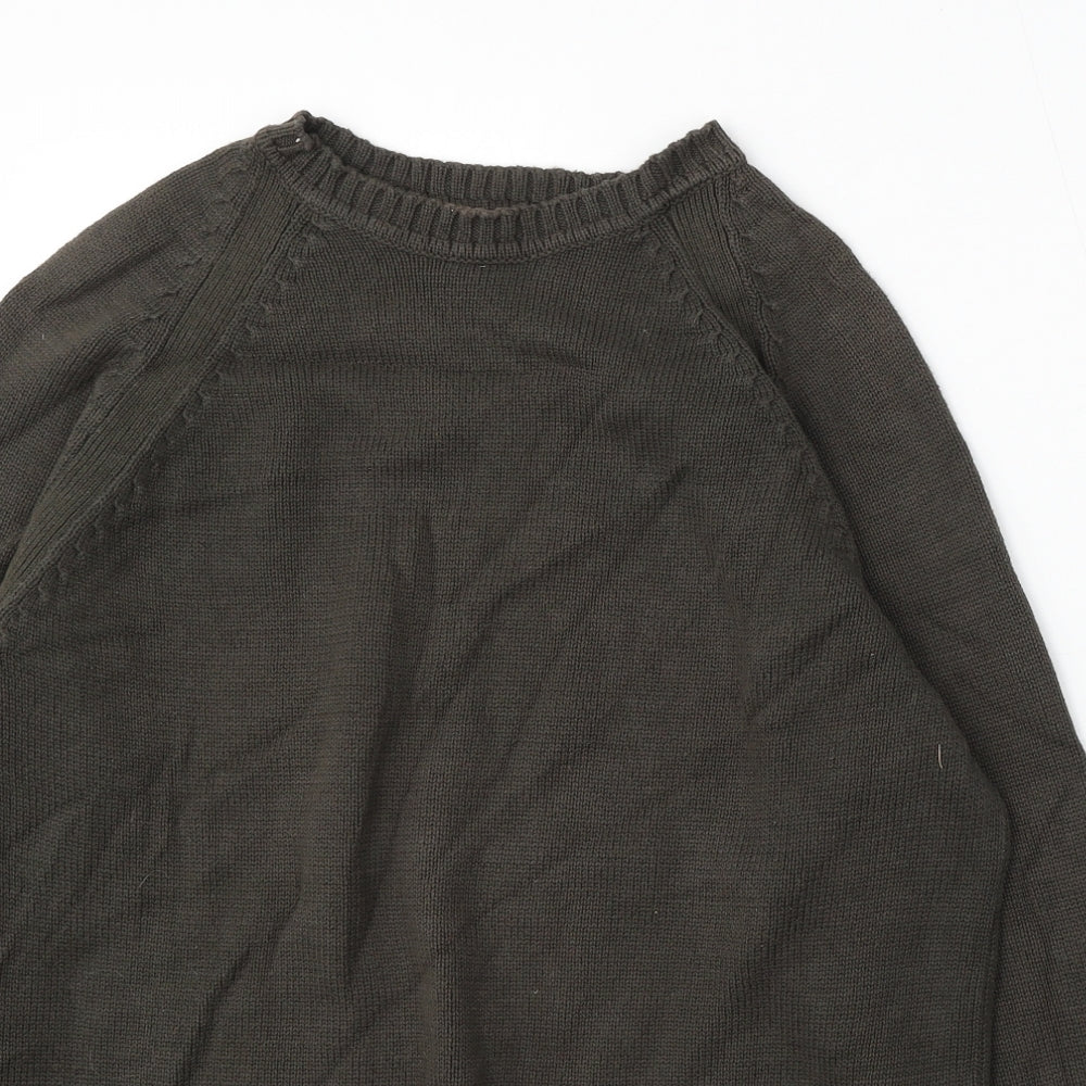 BHS Mens Green Round Neck Cotton Pullover Jumper Size S