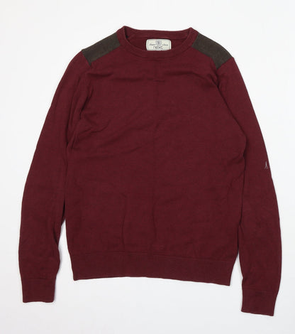 NEXT Mens Red Round Neck Cotton Pullover Jumper Size S