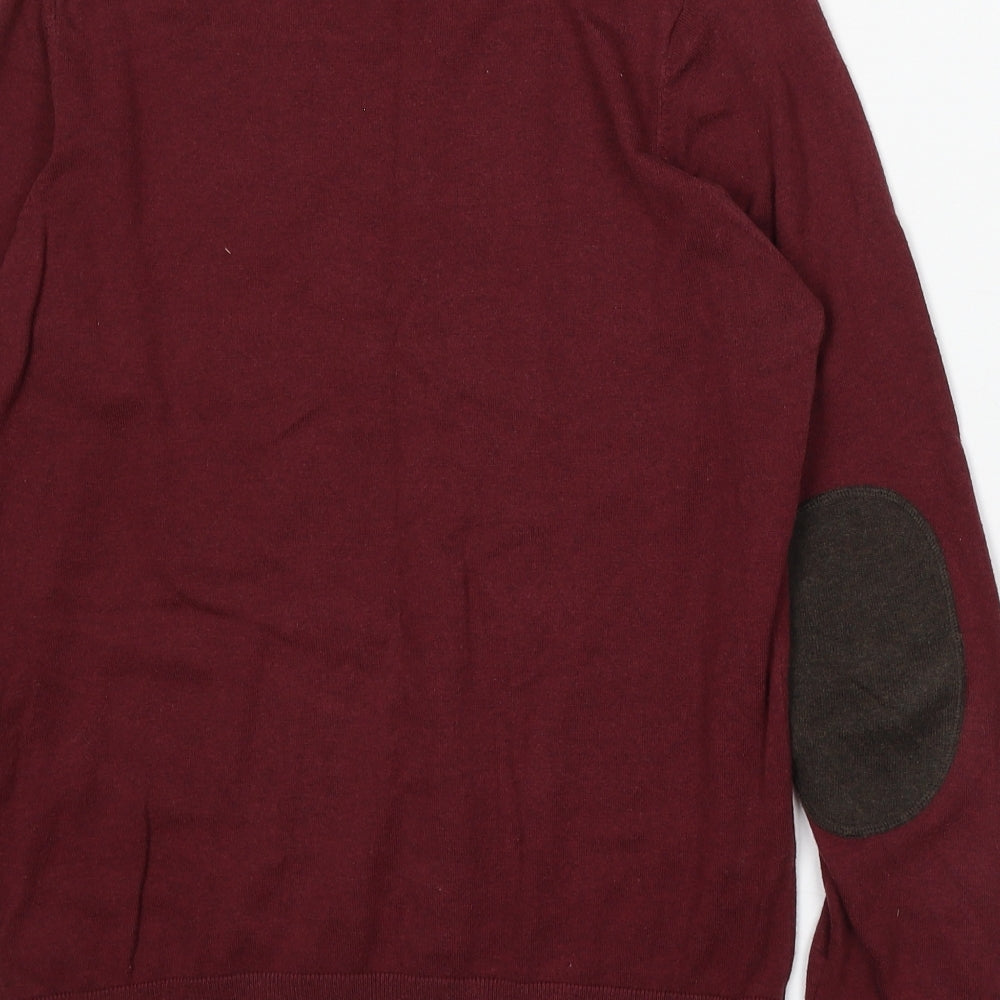 NEXT Mens Red Round Neck Cotton Pullover Jumper Size S