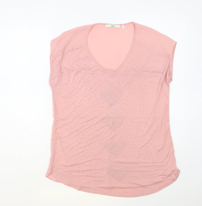 Womens UK Size 12 NEXT Pink Basic Blouse