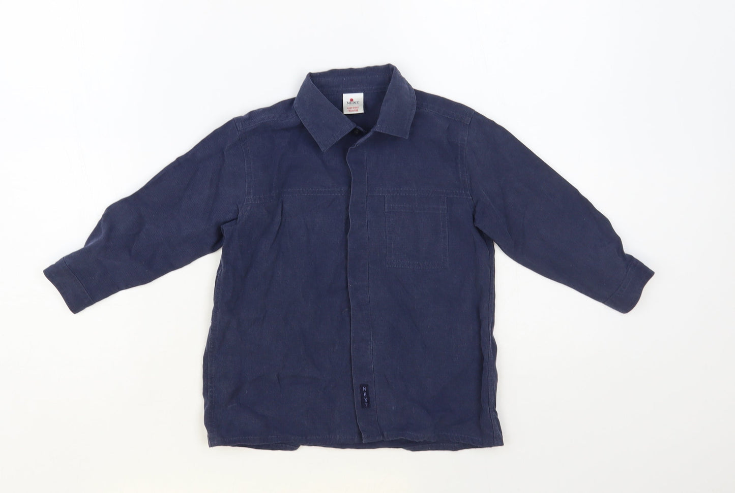 NEXT Boys Blue Lyocell Basic Button-Up Size 2-3 Years Collared Button