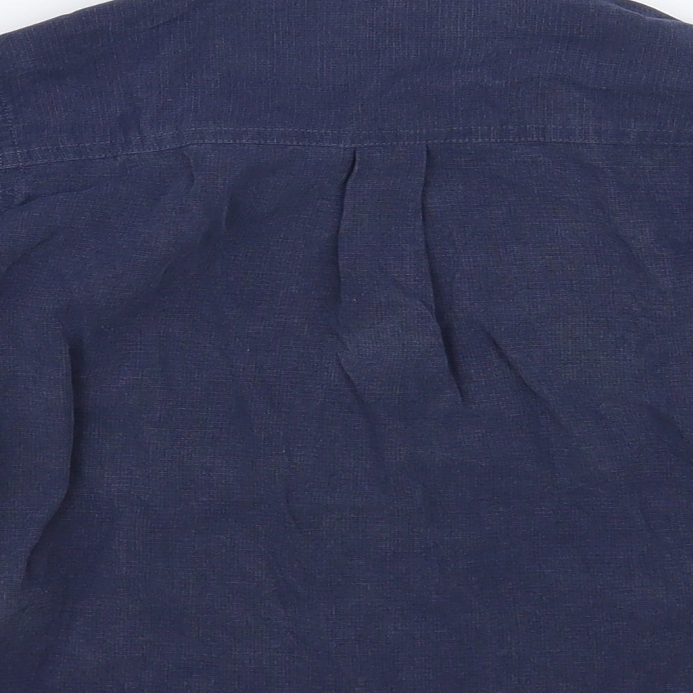 NEXT Boys Blue Lyocell Basic Button-Up Size 2-3 Years Collared Button