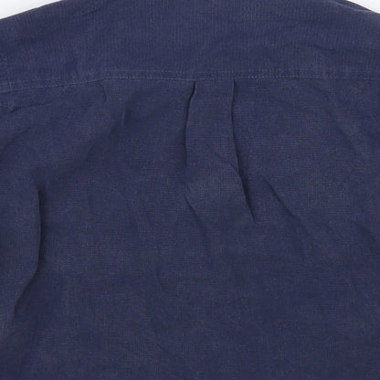 NEXT Boys Blue Lyocell Basic Button-Up Size 2-3 Years Collared Button