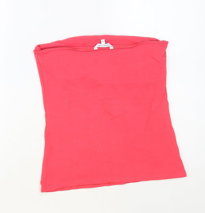 Papaya Womens Pink Cotton Basic Tank Size 14 Off the Shoulder